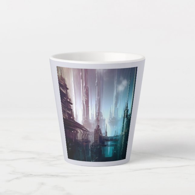 Futuristische Stadt 2 Milchtasse (Vorderseite)