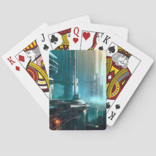 Futuristische Stadt 3 Spielkarten