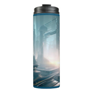 Futuristische Stadt 4 Thermosbecher