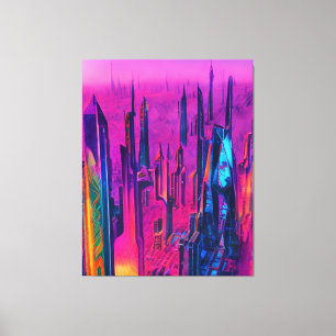 Futuristische Stadt Canvas Print Leinwanddruck