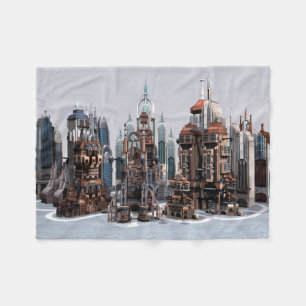 Futuristische Stadt Fleecedecke
