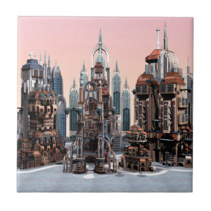 Futuristische Stadt Fliese