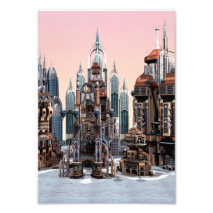 Futuristische Stadt Fotodruck