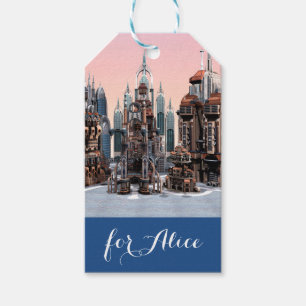 Futuristische Stadt Geschenkanhänger