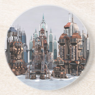 Futuristische Stadt Getränkeuntersetzer