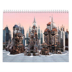 Futuristische Stadt Kalender