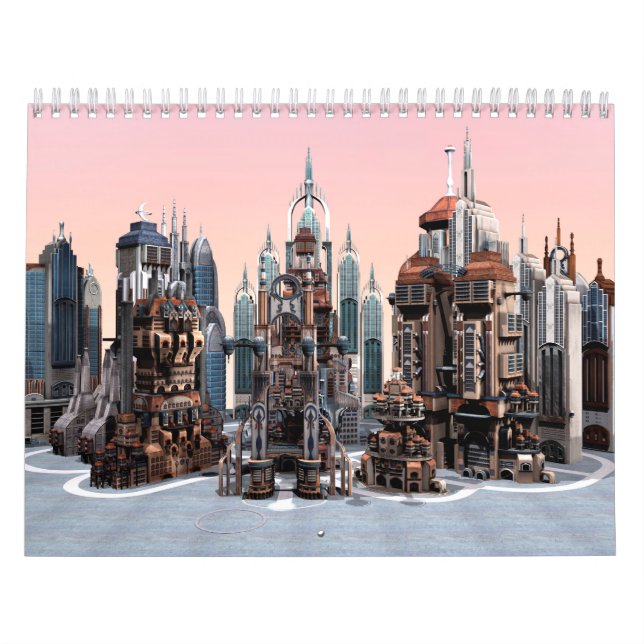 Futuristische Stadt Kalender (Titelbild)