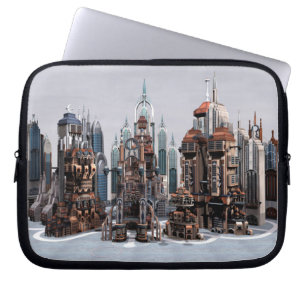 Futuristische Stadt Laptopschutzhülle