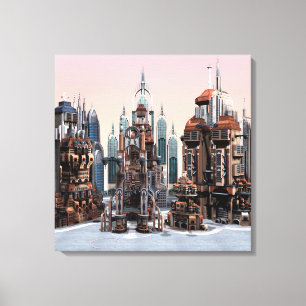 Futuristische Stadt Leinwanddruck