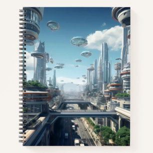 Futuristische Stadt Notizbuch