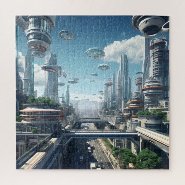 Futuristische Stadt Puzzle (Vertikal)