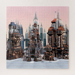 Futuristische Stadt Sci-Fi Puzzle