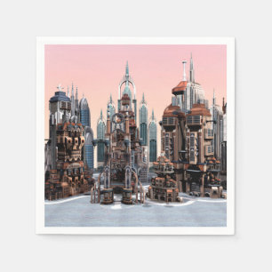 Futuristische Stadt Serviette