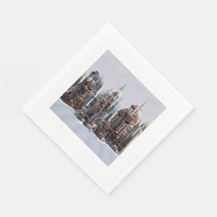 Futuristische Stadt Serviette