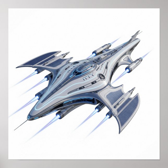 Futuristische Starship Poster (Vorne)