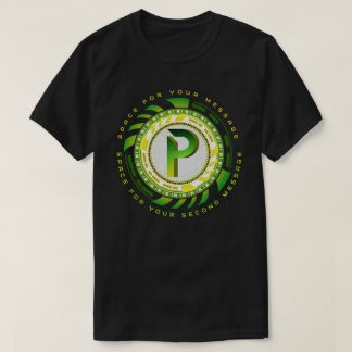 Futuristische Tech-Letter-P-Typografie mit benutze T-Shirt