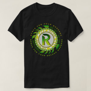 Futuristische Tech-Letter-R-Typografie mit benutze T-Shirt