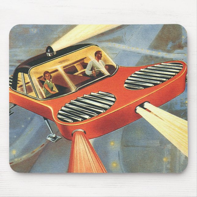 Futuristische Vintage Science Fiction Mousepad (Vorne)