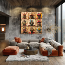 Futuristische Warriormasken im Abstrakten Graffiti