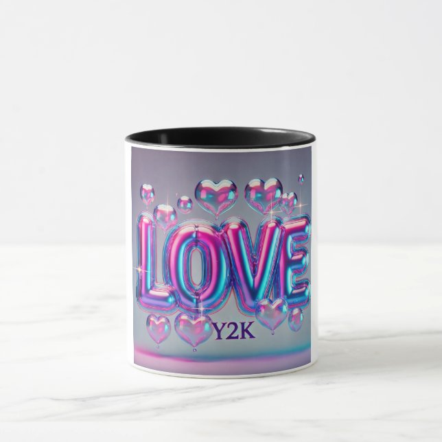 Futuristische Y2K-Holografische Liebe Tasse (Zentrum)