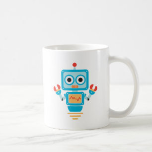 Futuristischer blauer, roter und gelber tasse