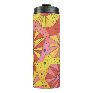 Futuristischer Blumengarten Thermosbecher