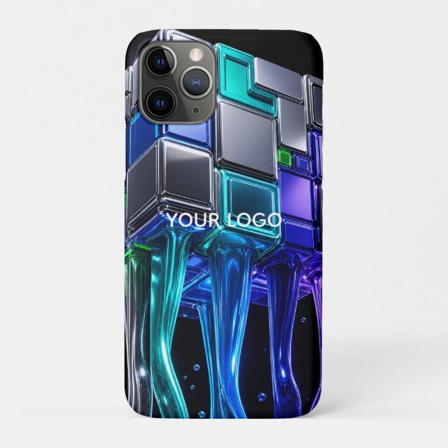 Futuristischer Chrom-Puzzlewürfel  Case-Mate iPhone Hülle (Rückseite)