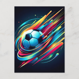 Futuristischer Cyber-Fußball-Speed-Sport Feiertagspostkarte