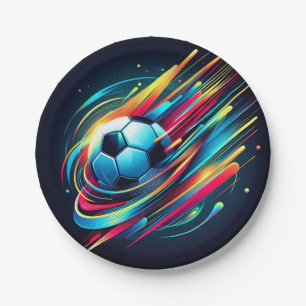 Futuristischer Cyber-Fußball-Speed-Sport Pappteller