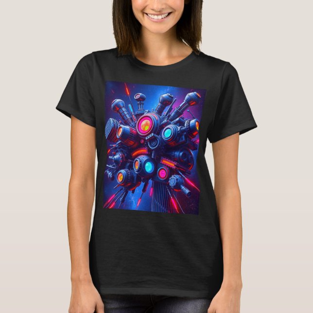 Futuristischer Cyber-Tech-T - Shirt (Vorderseite)