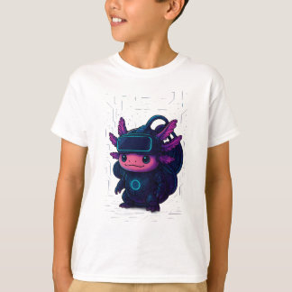 Futuristischer Cyberpunk Axolotl T - Shirt Sci-Fi