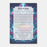 Futuristischer Cyberpunk-Roboter Neon Food Ramen