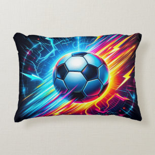 Futuristischer elektrischer Fußball Blitz Dekokissen