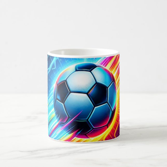 Futuristischer elektrischer Fußball Blitz Kaffeetasse (Mittel)