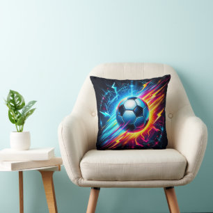 Futuristischer elektrischer Fußball Blitz Kissen
