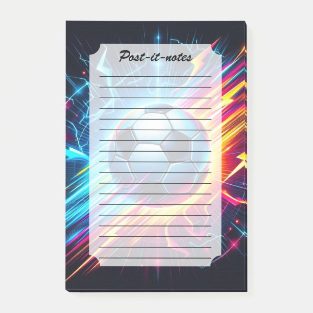 Futuristischer elektrischer Fußball Blitz Post-it Klebezettel (Vorderseite)