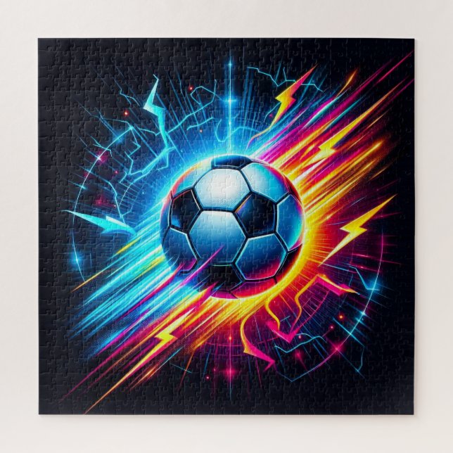 Futuristischer elektrischer Fußball Blitz Puzzle (Vertikal)