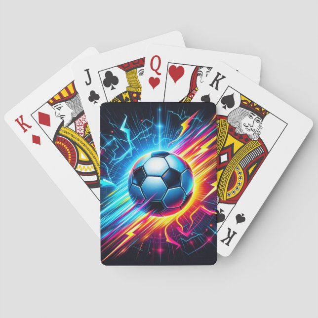 Futuristischer elektrischer Fußball Blitz Spielkarten (Rückseite)