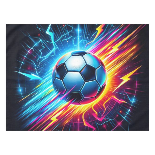 Futuristischer elektrischer Fußball Blitz Tischdecke (Vorderseite (Horizontal))
