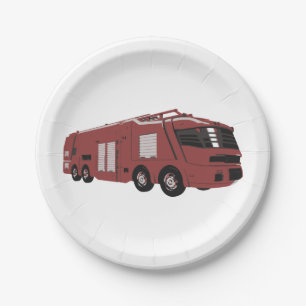 Futuristischer Feuerzug Pappteller