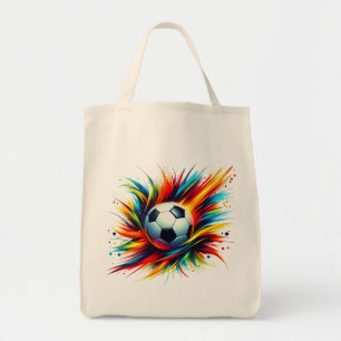 Futuristischer Fußball Splash Soccer Ball Abstract Tragetasche