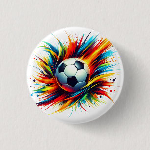 Futuristischer Fußball Splash Soccer Ball Abstrakt Button