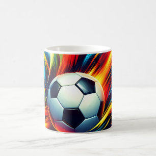 Futuristischer Fußball Splash Soccer Ball Abstrakt Kaffeetasse