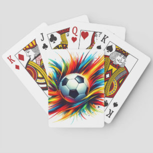 Futuristischer Fußball Splash Soccer Ball Abstrakt Spielkarten