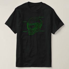Futuristischer grüner Drahtgitter-Cyber-Helm-Bluep T-Shirt