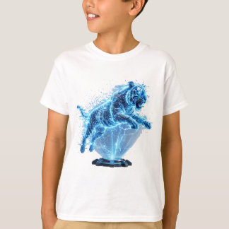 Futuristischer holografischer Tiger in der Sci-Fi- T-Shirt