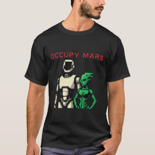 Futuristischer humanoide Roboter auf einem außerir T-Shirt