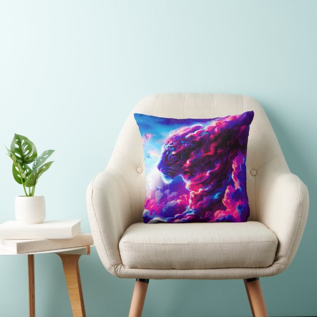 Futuristischer kosmischer Neonleopard  Kissen (Stuhl )