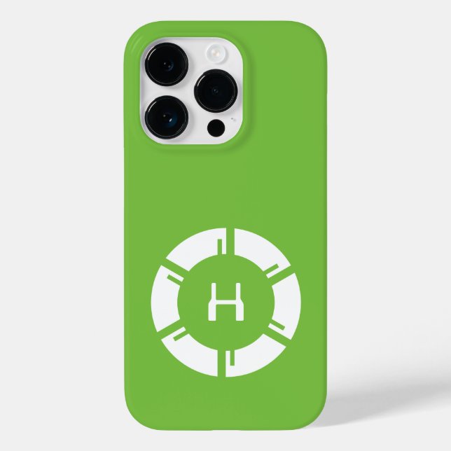 Futuristischer Kreis mit grünem Sci-Fi Monogramm Case-Mate iPhone Hülle (Rückseite)