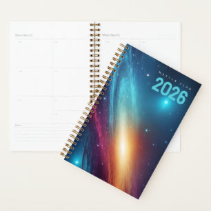 Futuristischer Leuchtender Neon-Abstrakter Kosmisc Planer